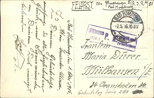 Geburtstag Kind Blumenkoerbe Feldpost Kat. Greetings