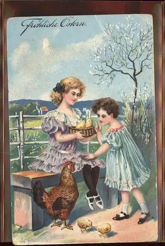 Ostern Easter Paques Huhn Kueken Kinder / Greetings /