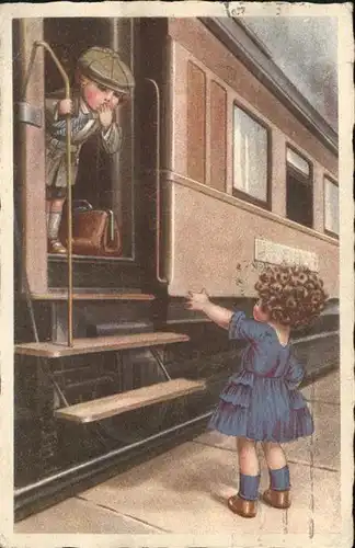 Eisenbahn Abschied Kinder  Kat. Eisenbahn
