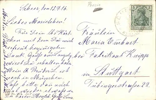 Tod Jahrestag Kuenstlerkarte Prof. Matth. Schmid Nr. 1473 Kat. Tod