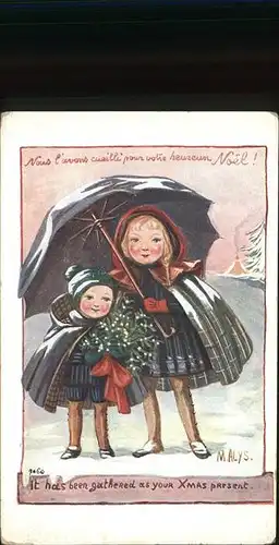 Weihnachten Kinder Regenschirm M. Alys. Nr. 7060 Kat. Greetings