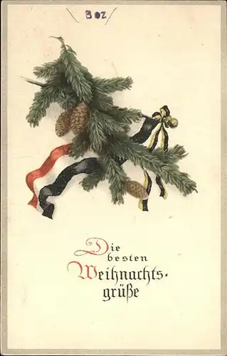 Schwarz Weiss Rot Weihnachten Kiefernzapfen Kat. Heraldik