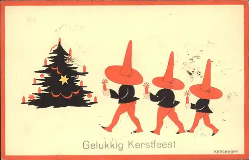 Weihnachten Tannenbaum Stern Kerckhoff Kat. Greetings