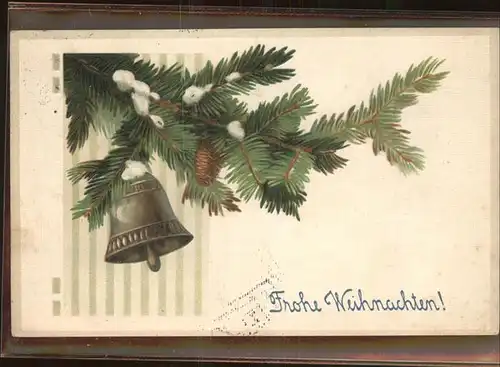 Kirchenglocken Tannenzweig Kiefernzapfen Weihnachten Kat. Gebaeude