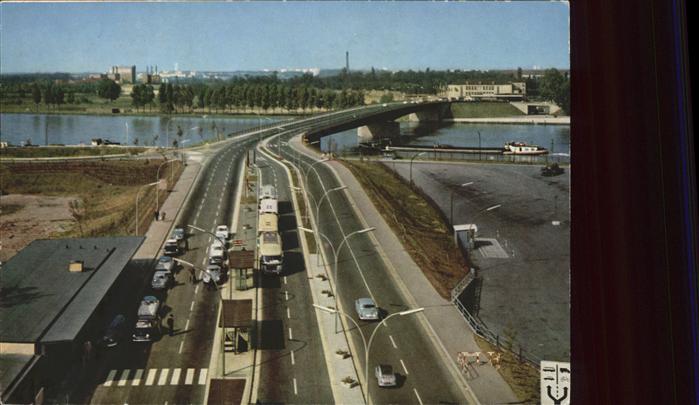 AK Kehl a. Rh., Rheinbrücke mit deutschem Zollamt, Grenze ...