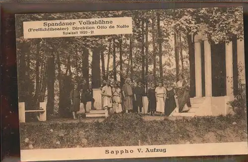 Spandau Spandauer Volksbuehne Sappho V. Aufzug Kat. Berlin