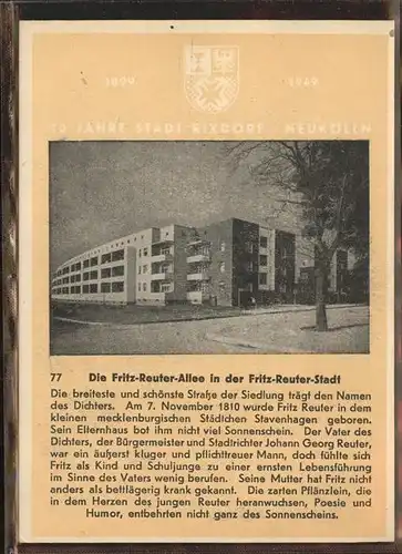 Rixdorf Berlin Fritz-Reuter-Allee Fritz-Reuter-Stadt / Berlin /Berlin Stadtkreis