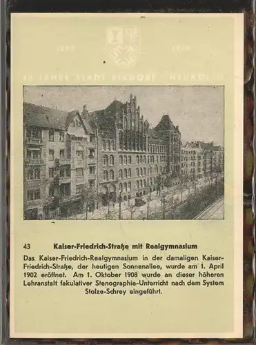 Rixdorf Berlin Kaiser-Friedrich-Strasse Realgymnasium / Berlin /Berlin Stadtkreis