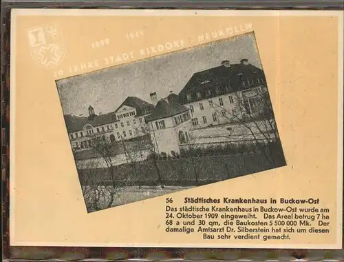 Rixdorf Berlin Staedtisches Krankenhaus Buckow-Ost / Berlin /Berlin Stadtkreis