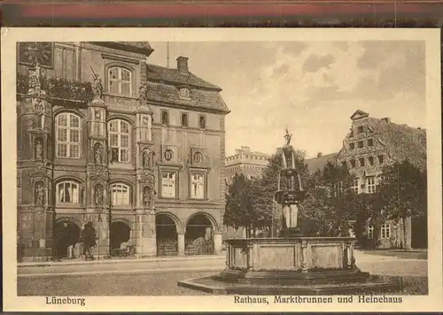 Lueneburg Rathaus Marktbrunnen Heinehaus Kat. Lueneburg