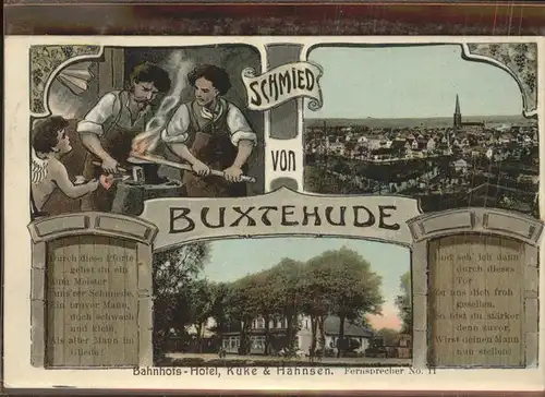 Buxtehude Schmid Bahnhofs Hotel Kuke & Hahnsen Kat. Buxtehude