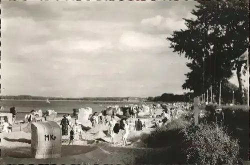 Eckernfoerde Strand Strandkoerbe Kat. Eckernfoerde