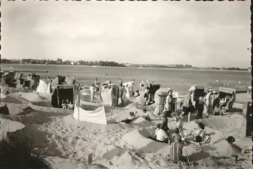 Eckernfoerde Strandkoerbe Strandleben Kat. Eckernfoerde