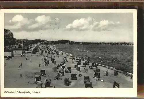 Eckernfoerde Strand Strandkoerbe Kat. Eckernfoerde