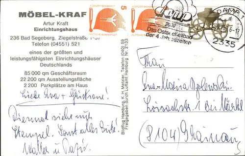 Bad Segeberg Fliegeraufnahme Moebel Kraft Artur Kraft Ziegelstrasse Kat. Bad Segeberg
