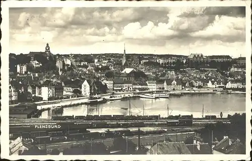 Flensburg Hafen Eisenbahn Schiffe Kat. Flensburg