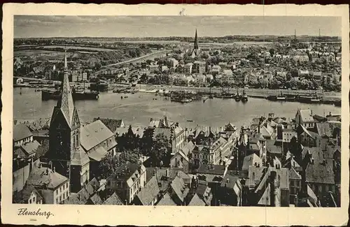 Flensburg Fliegeraufnahme Hafen Stadt Kat. Flensburg