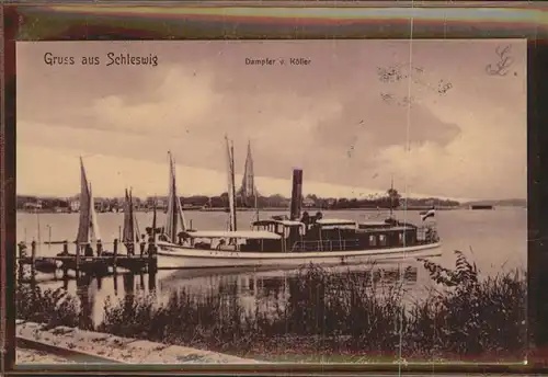 Schleswig Holstein Dampfer vor Koeller / Schleswig /Schleswig-Flensburg LKR