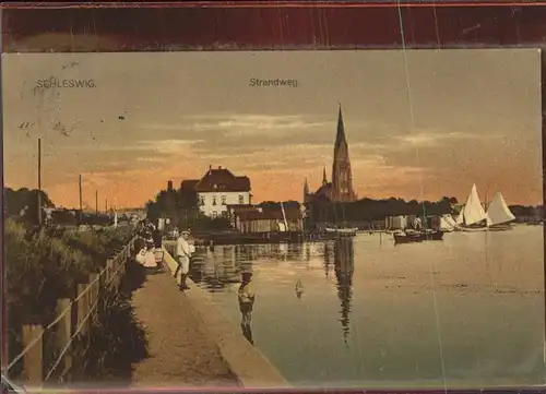 Schleswig Holstein Strandpromenade Segelboote Dom / Schleswig /Schleswig-Flensburg LKR