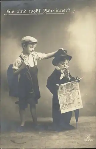 Zeitung Boerse Kinder Stiefel Hut  Kat. Druckerei