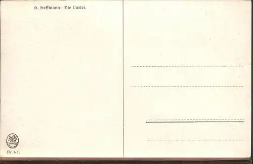 Hoffmann Heinrich Nr. 6 Die Lurlei Dampfer Kat. Kuenstlerkarte