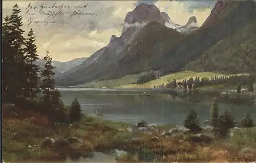 Hoffmann Heinrich Nr. 76 Hintersee Muehlsturzhoernern Kat. Kuenstlerkarte