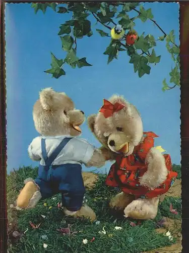 Teddy Teddybaer Teddy bear Tanz Voegel  Kat. Kinderspielzeug