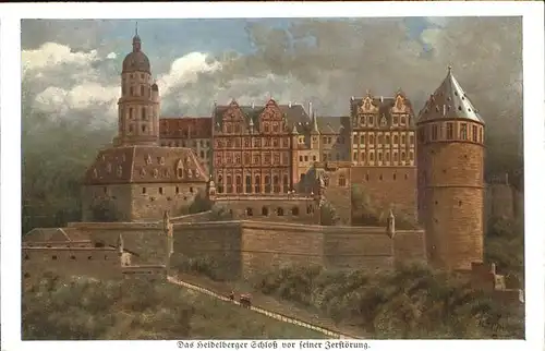 Hoffmann Heinrich Nr. 731 Heidelberg Schloss Kat. Kuenstlerkarte