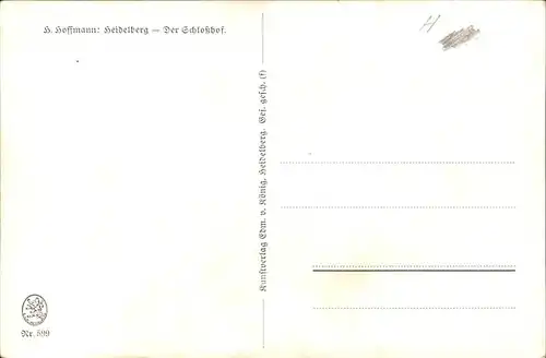 Hoffmann Heinrich Nr. 599 Heideberg Schlosshof Kat. Kuenstlerkarte