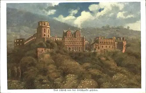 Hoffmann Heinrich Heidelberg Schloss Kat. Kuenstlerkarte