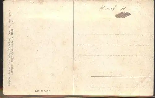 Hoffmann Heinrich Erntesegen Serie IV Blatt 1 Heuwagen Kat. Kuenstlerkarte