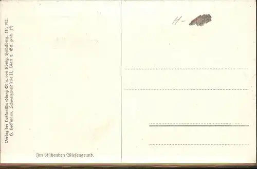 Hoffmann Heinrich Nr. 192 Wiesengrund Ziegen Schwarzwaldserie II Blatt 7 Kat. Kuenstlerkarte