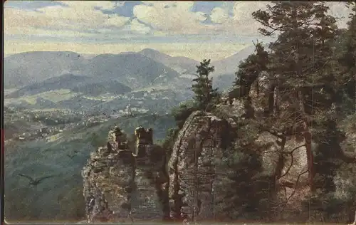 Hoffmann Heinrich Nr. 89 Baden Baden Felsen Kat. Kuenstlerkarte