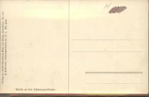 Hoffmann Heinrich Nr. 2 Partie an der Schwarzwaldbahn Kat. Kuenstlerkarte