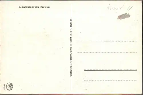 Hoffmann Heinrich Huhn Trachten Am Brunnen Serie II Blatt 11 Kat. Kuenstlerkarte