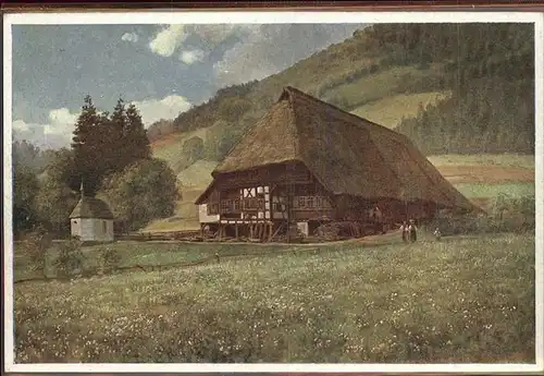 Hoffmann Heinrich Schwarzwaldhaus Kapellchen Serie I Blatt 7 Kat. Kuenstlerkarte