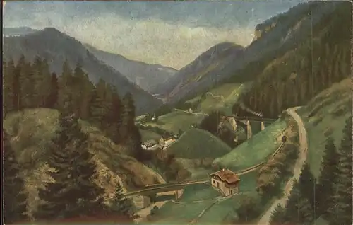 Hoffmann Heinrich Nr. 185 Hoellental Ravennaschlucht Schwarzwald  Kat. Kuenstlerkarte