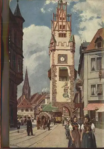 Hoffmann Heinrich Nr. 6 Freiburg im Breisgau Schwabentor Kat. Kuenstlerkarte