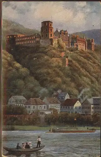 Hoffmann Heinrich Nr. 804 Heidelberg Schloss Hirschgasse Kat. Kuenstlerkarte