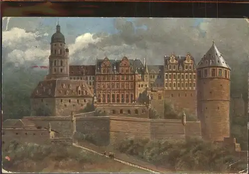 Hoffmann Heinrich Nr. 731 Heidelberg Schloss  Kat. Kuenstlerkarte