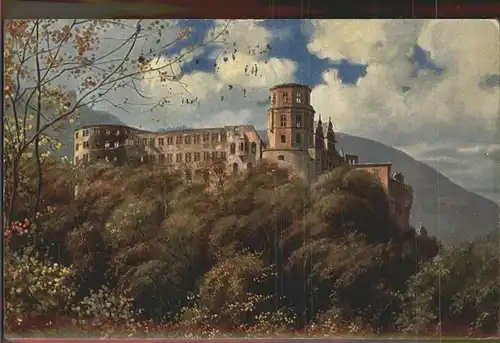 Hoffmann Heinrich Nr. 534 Heidelberg Schloss Terrasse Kat. Kuenstlerkarte