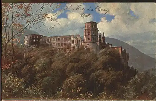 Hoffmann Heinrich Nr. 534 Heidelberg Schloss  Kat. Kuenstlerkarte