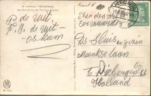 Hoffmann Heinrich Nr. 534 Heidelberg Schloss  Kat. Kuenstlerkarte