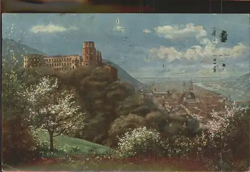Hoffmann Heinrich Nr. 598 Schloss Alt Heidelberg Kat. Kuenstlerkarte