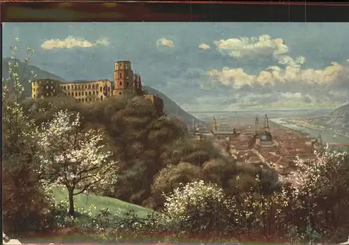 Hoffmann Heinrich Nr. 598 Schloss Alt Heidelberg Kat. Kuenstlerkarte