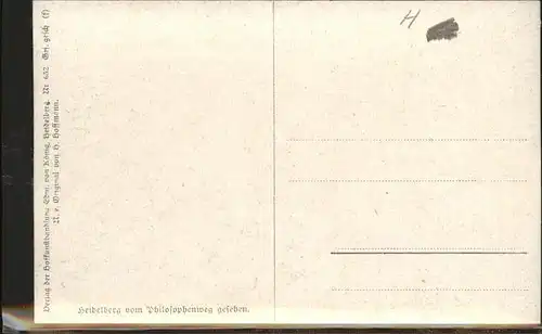 Hoffmann Heinrich Nr. 652 Heidelberg Philosophenweg Kat. Kuenstlerkarte