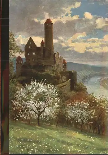 Hoffmann Heinrich Nr. 662 Burg Hornberg am Neckar Kat. Kuenstlerkarte