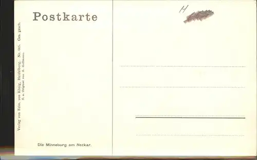 Hoffmann Heinrich Nr. 665 Minneburg am Neckar Kat. Kuenstlerkarte