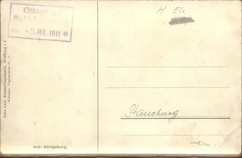 Hoffmann Heinrich Nr. 11 Hoh Koenigsburg Kat. Kuenstlerkarte