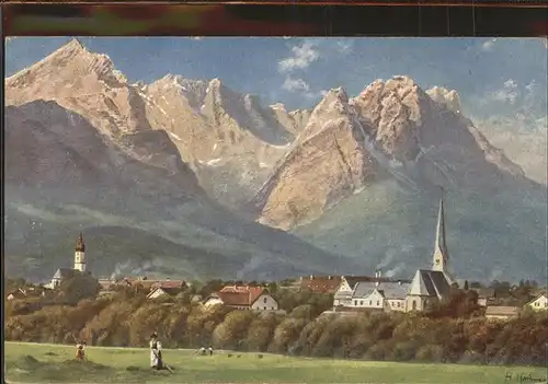 Hoffmann Heinrich Nr. 83 Garmisch Wettersteingebirge Zugspitze Kat. Kuenstlerkarte